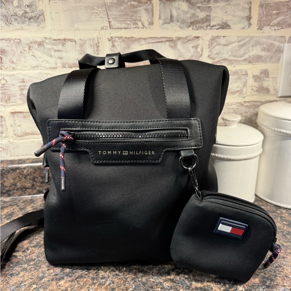 Tommy Hilfiger Black Neoprene Backpack